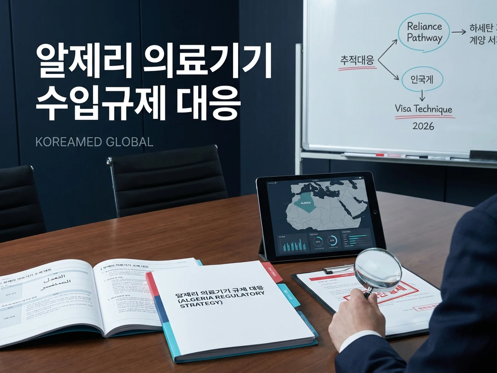기술수출 데이터룸과 글로벌 파트너십 전략을 표현한 KoreaMED Global 썸네일