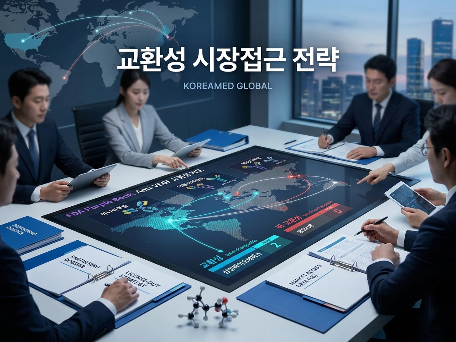 기술수출 데이터룸과 글로벌 파트너십 전략을 표현한 KoreaMED Global 썸네일