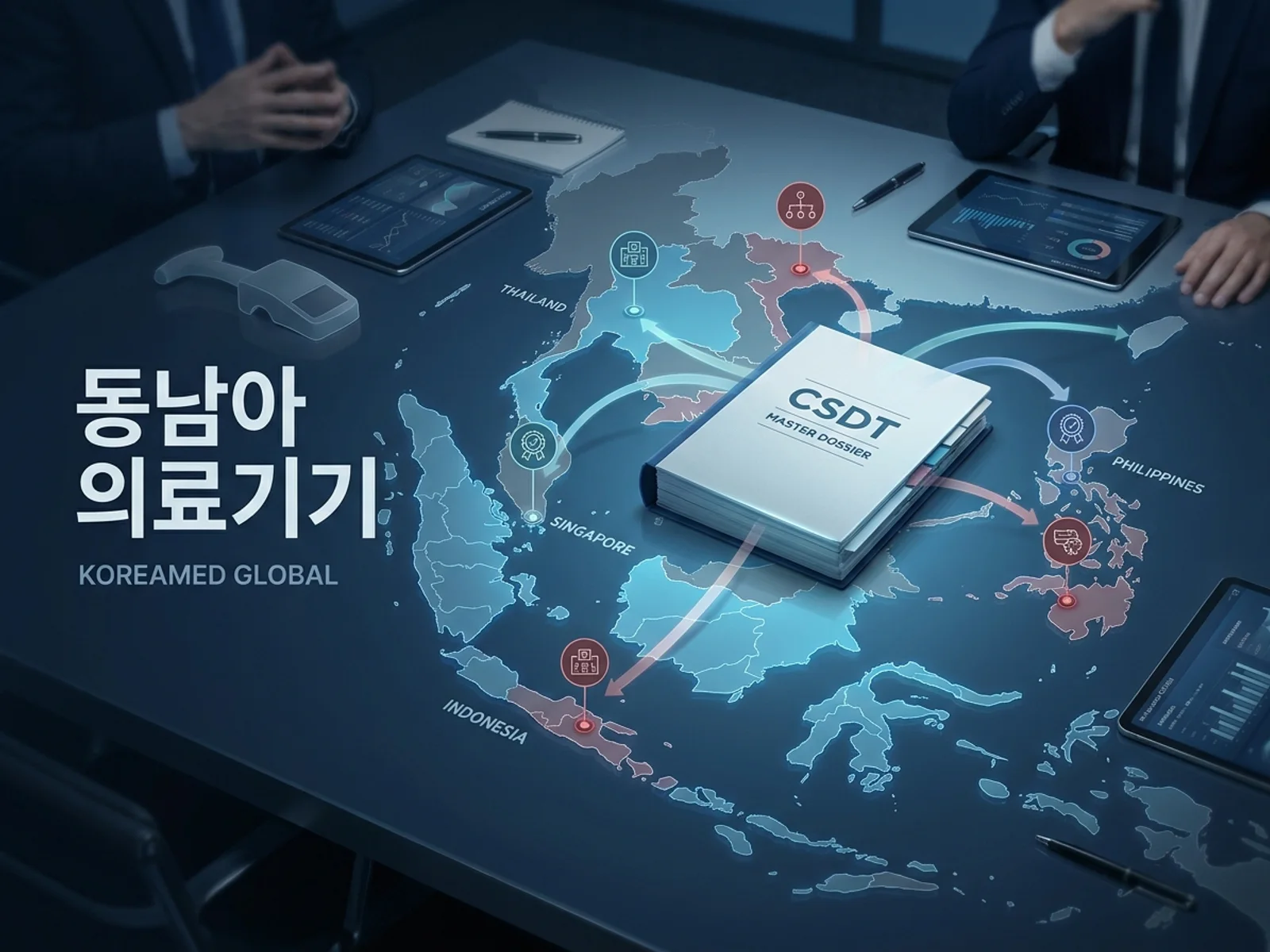 동남아 의료기기 시장진입과 국가별 등록 전략을 표현한 썸네일