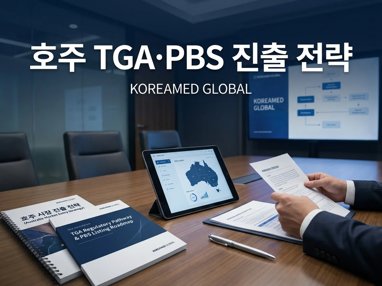 해외 시장진입 우선순위와 현지 파트너 전략을 표현한 KoreaMED Global 썸네일