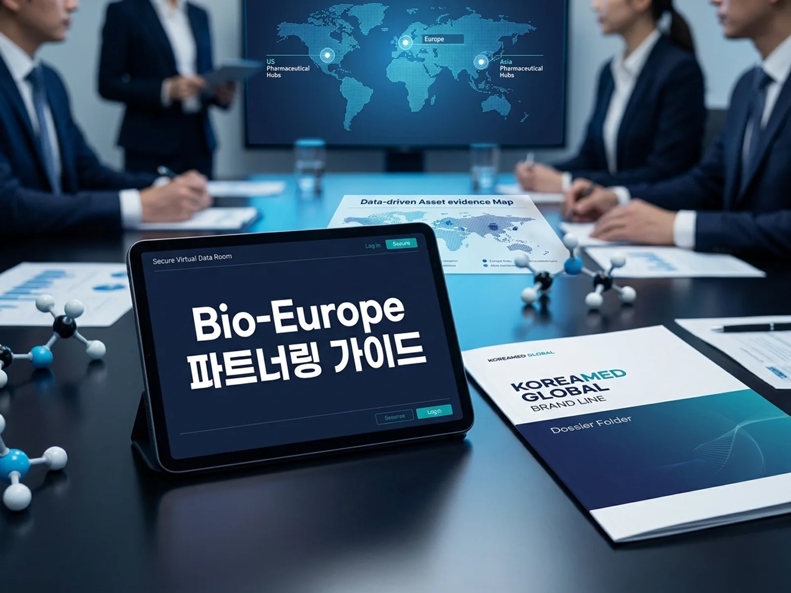 기술수출 데이터룸과 글로벌 파트너십 전략을 표현한 KoreaMED Global 썸네일