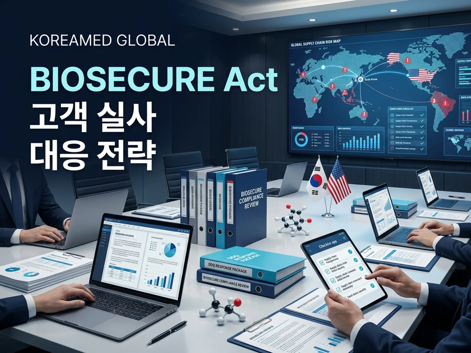 기술수출 데이터룸과 글로벌 파트너십 전략을 표현한 KoreaMED Global 썸네일
