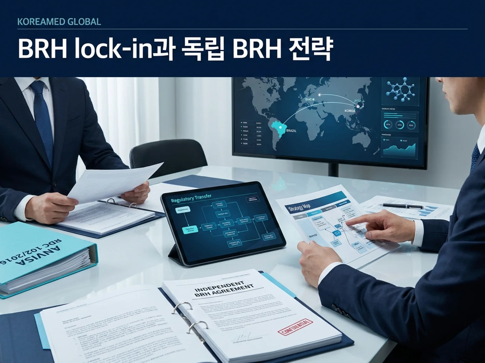 기술수출 데이터룸과 글로벌 파트너십 전략을 표현한 KoreaMED Global 썸네일