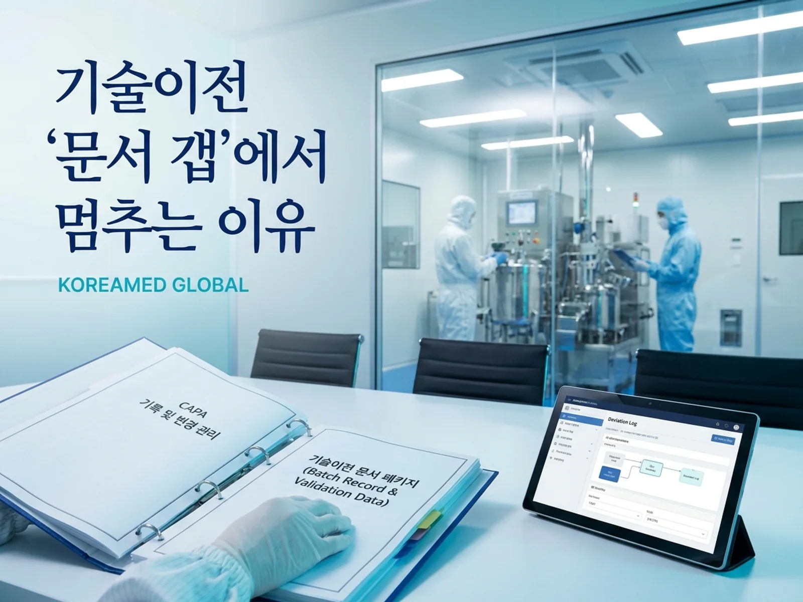 CDMO 생산품질 실사와 GMP 자료를 표현한 KoreaMED Global 썸네일
