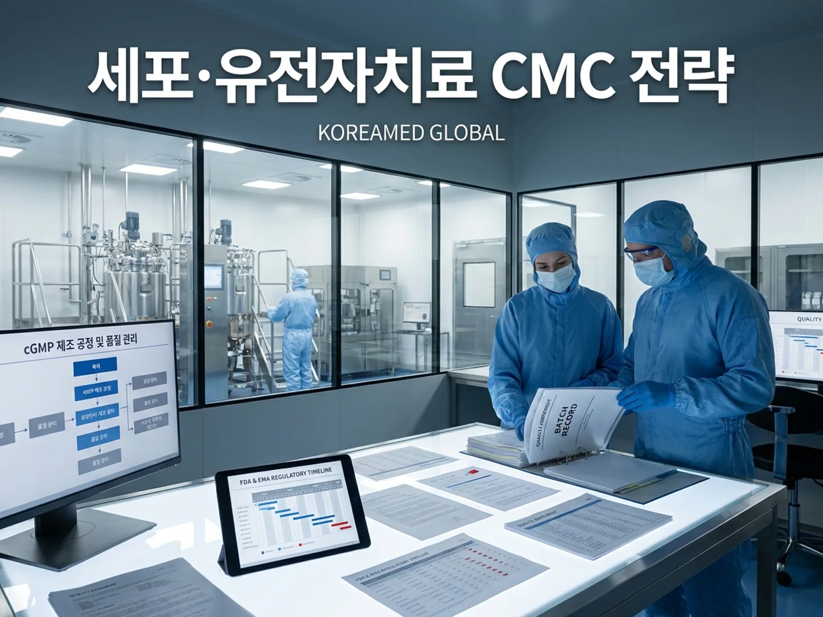 CDMO 생산품질 실사와 GMP 자료를 표현한 KoreaMED Global 썸네일