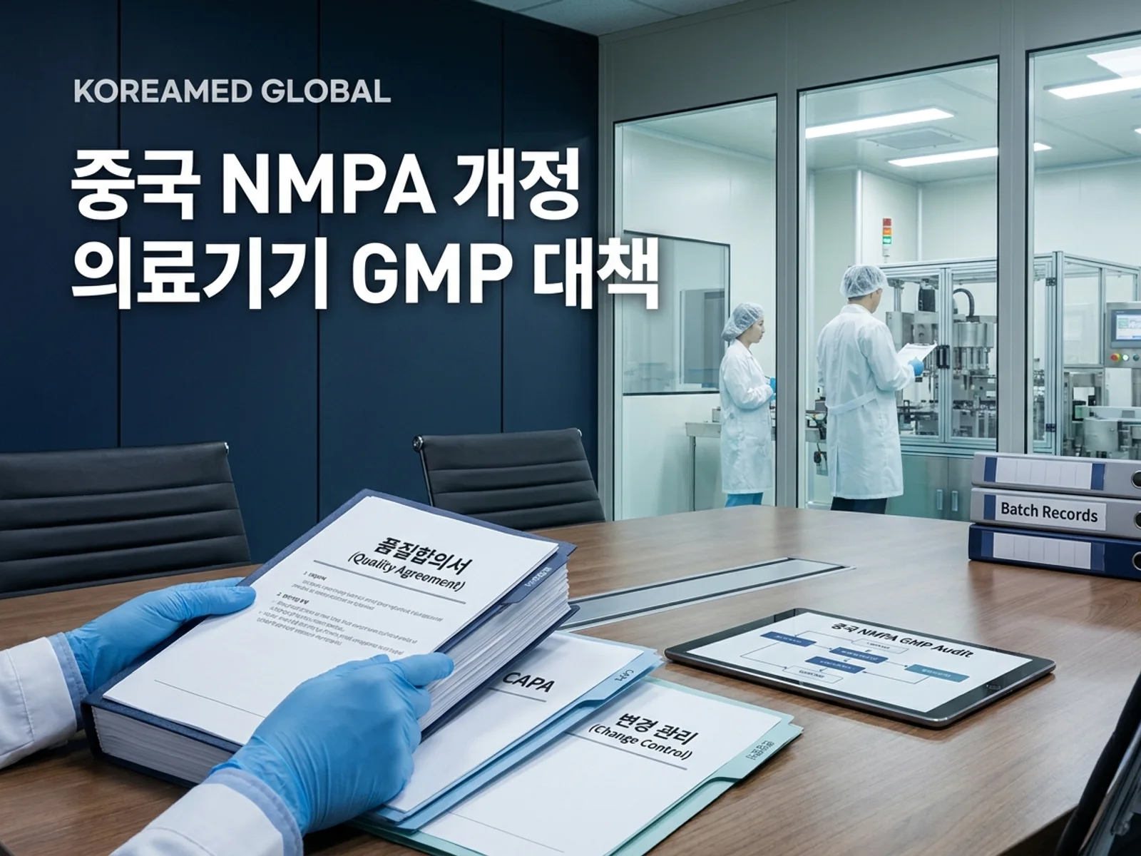 CDMO 생산품질 실사와 GMP 자료를 표현한 KoreaMED Global 썸네일