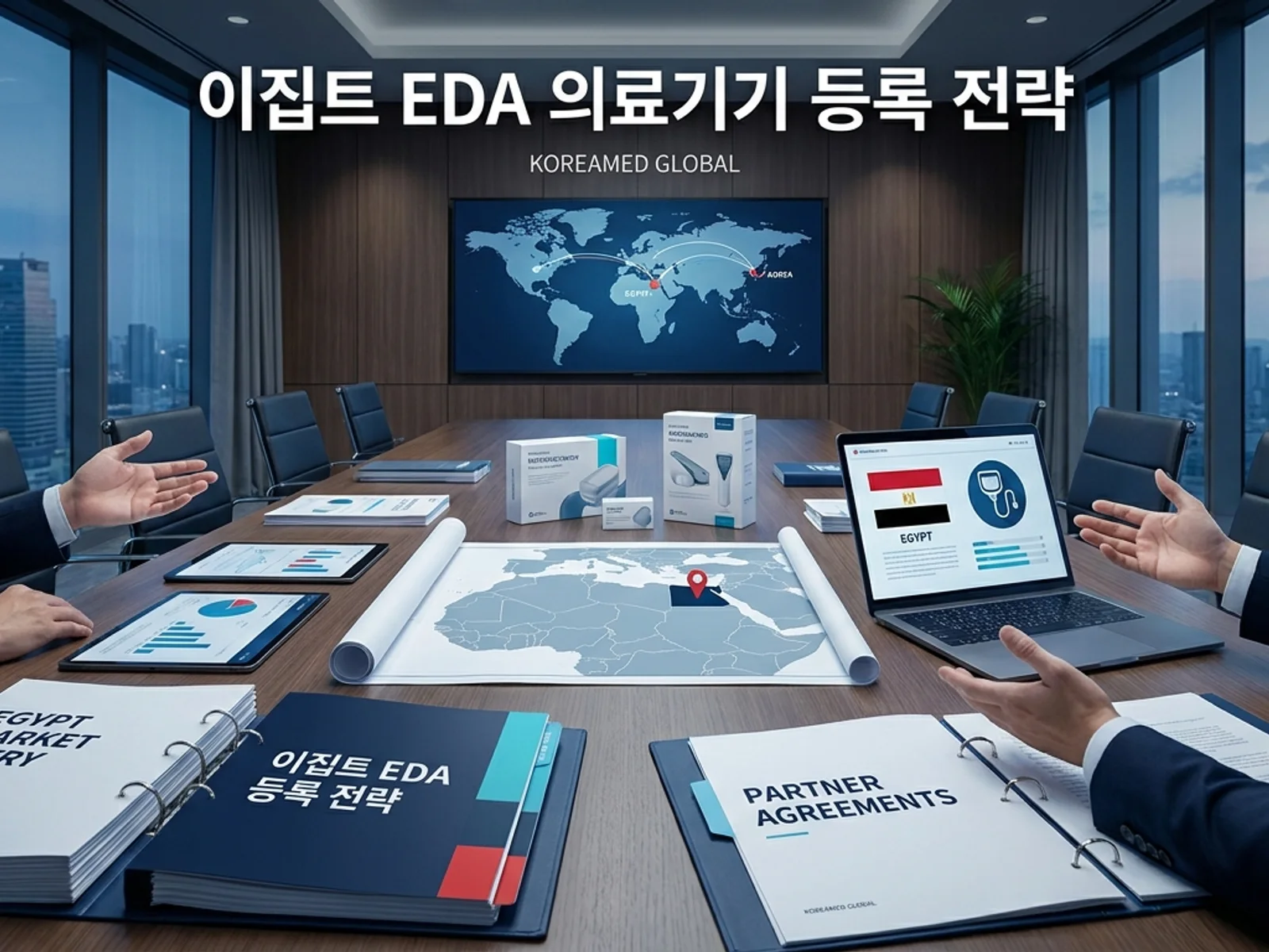 해외 시장진입 우선순위와 현지 파트너 전략을 표현한 KoreaMED Global 썸네일