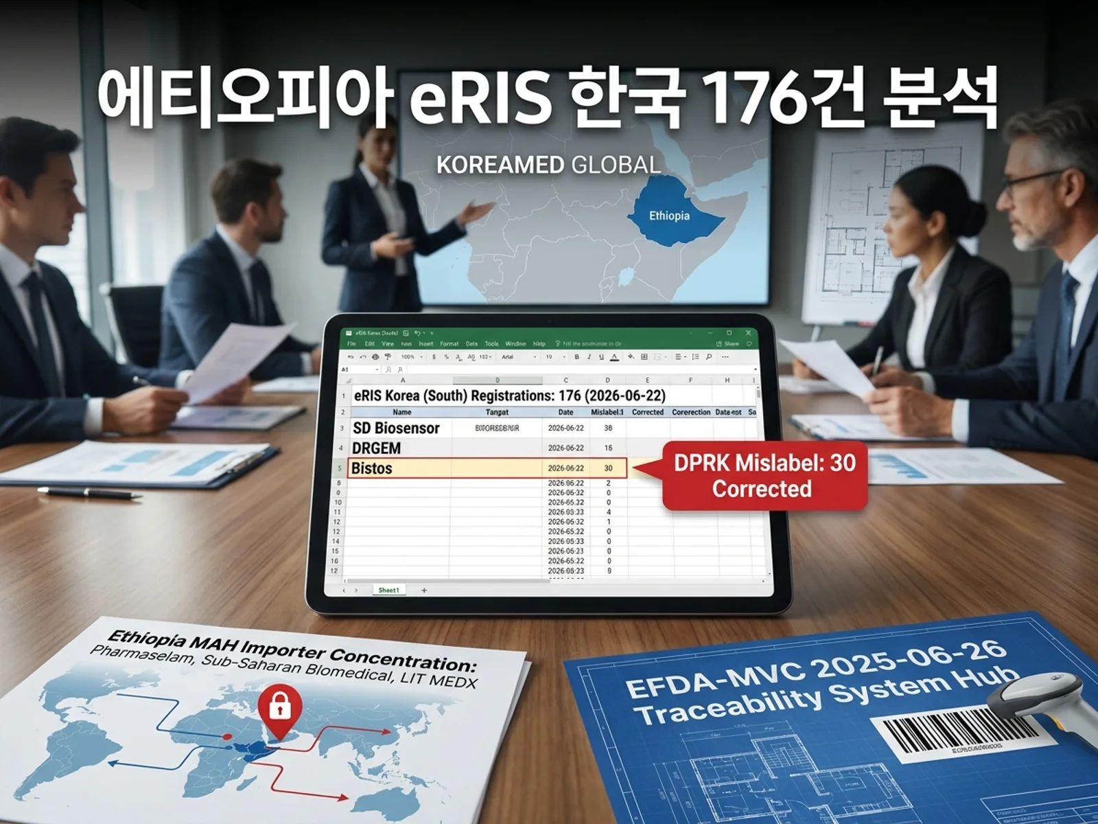에티오피아 EFDA eRIS 등록부 한국 176건과 북한 오기재 교정·현지 수입사 MAH 락인 리스크를 분석하는 KoreaMED Global 썸네일