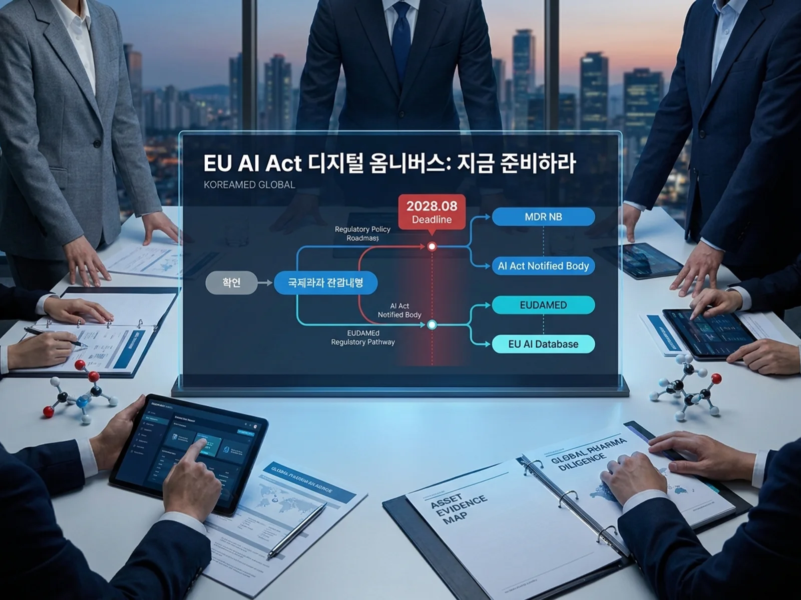 기술수출 데이터룸과 글로벌 파트너십 전략을 표현한 KoreaMED Global 썸네일