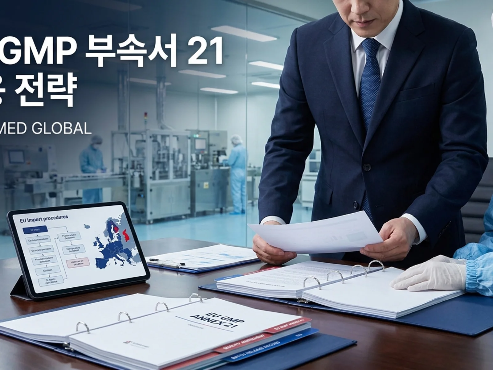 CDMO 생산품질 실사와 GMP 자료를 표현한 KoreaMED Global 썸네일