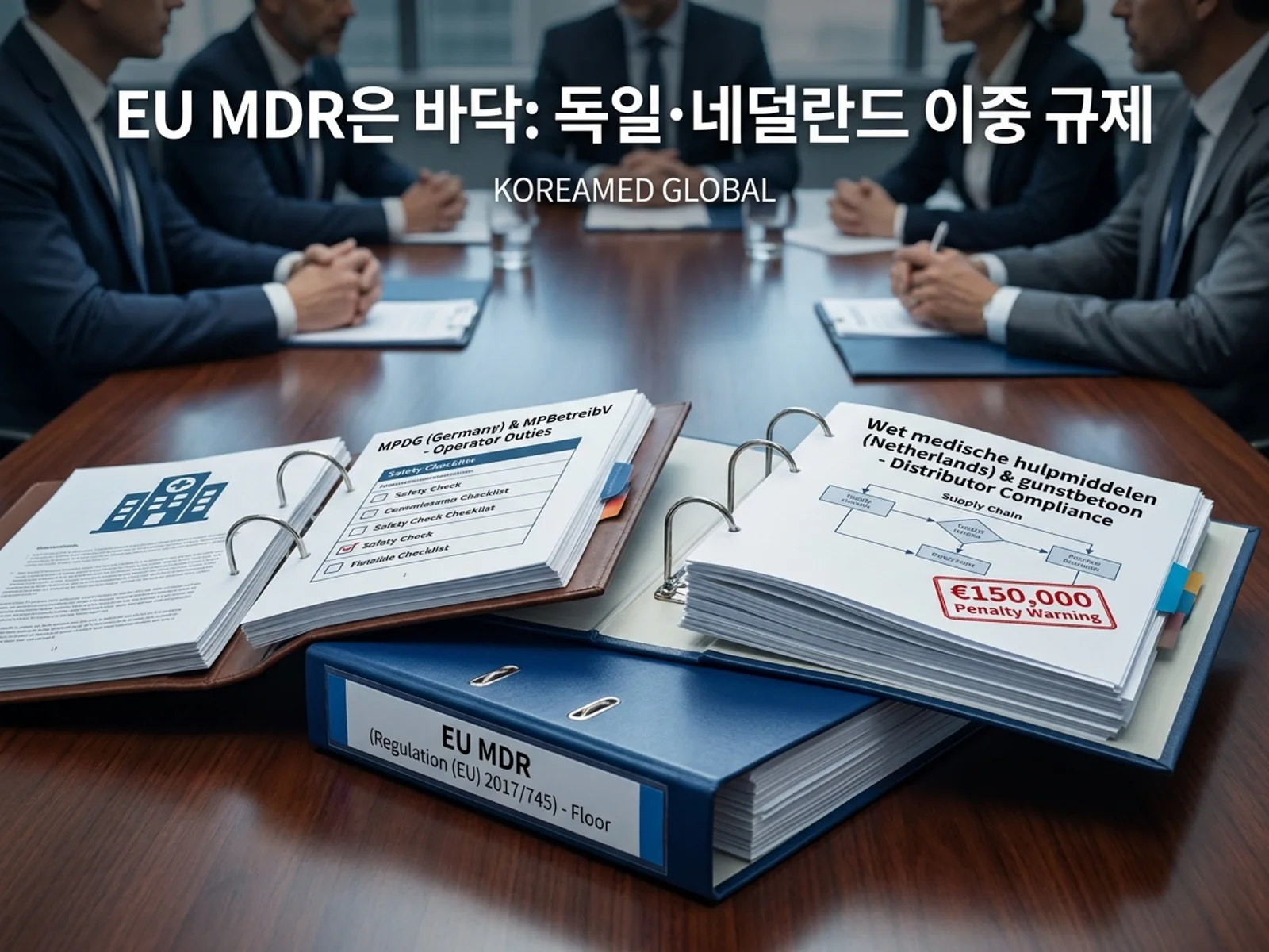 독일 MPDG와 네덜란드 Wet medische hulpmiddelen 국가 의료기기법 비교를 표현한 KoreaMED Global 썸네일