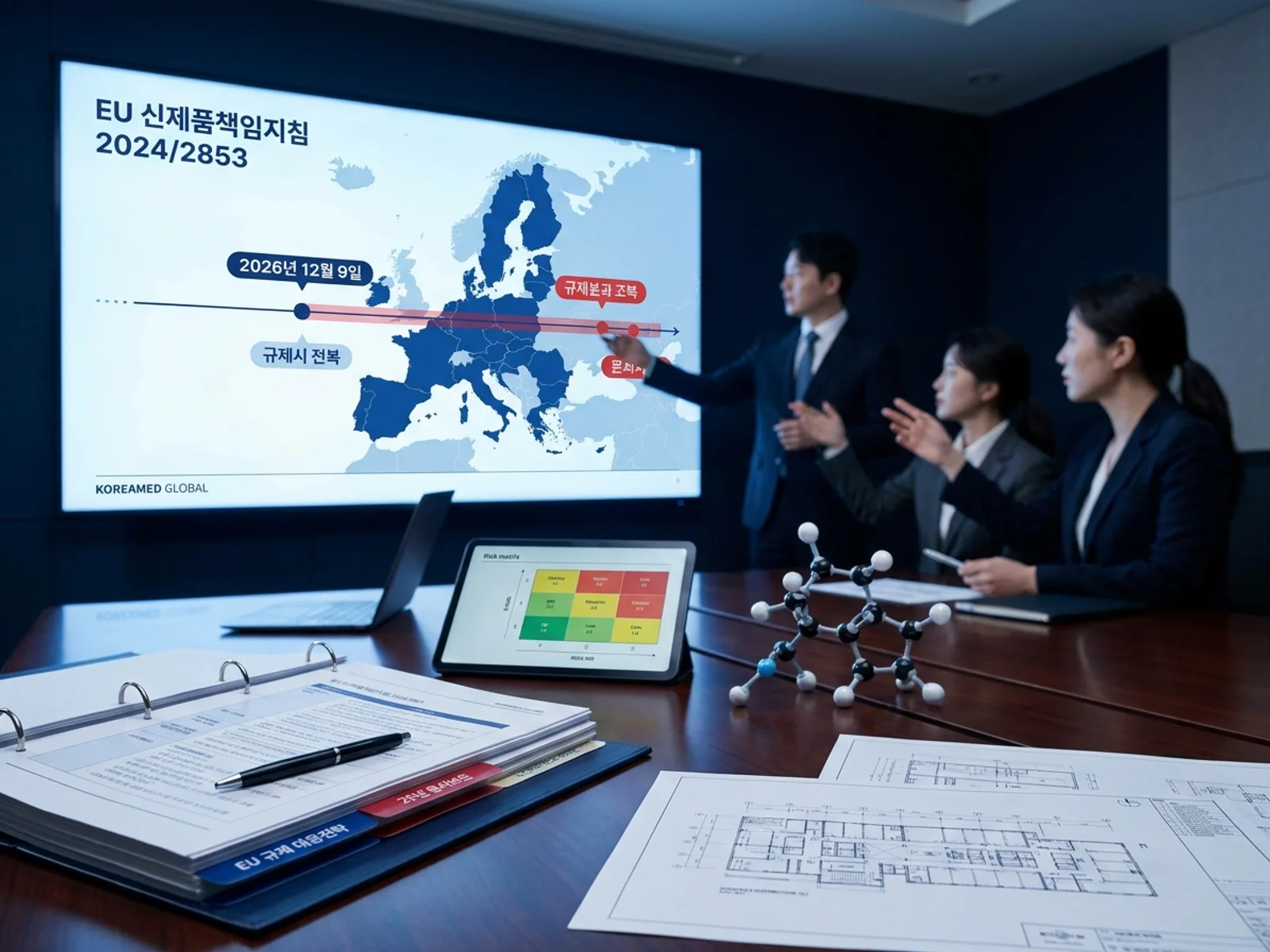 2026년 12월 9일 EU 신제품책임지침(Directive 2024/2853) 경제사업자 책임 사슬과 제품책임보험 준비를 표현한 KoreaMED Global 썸네일