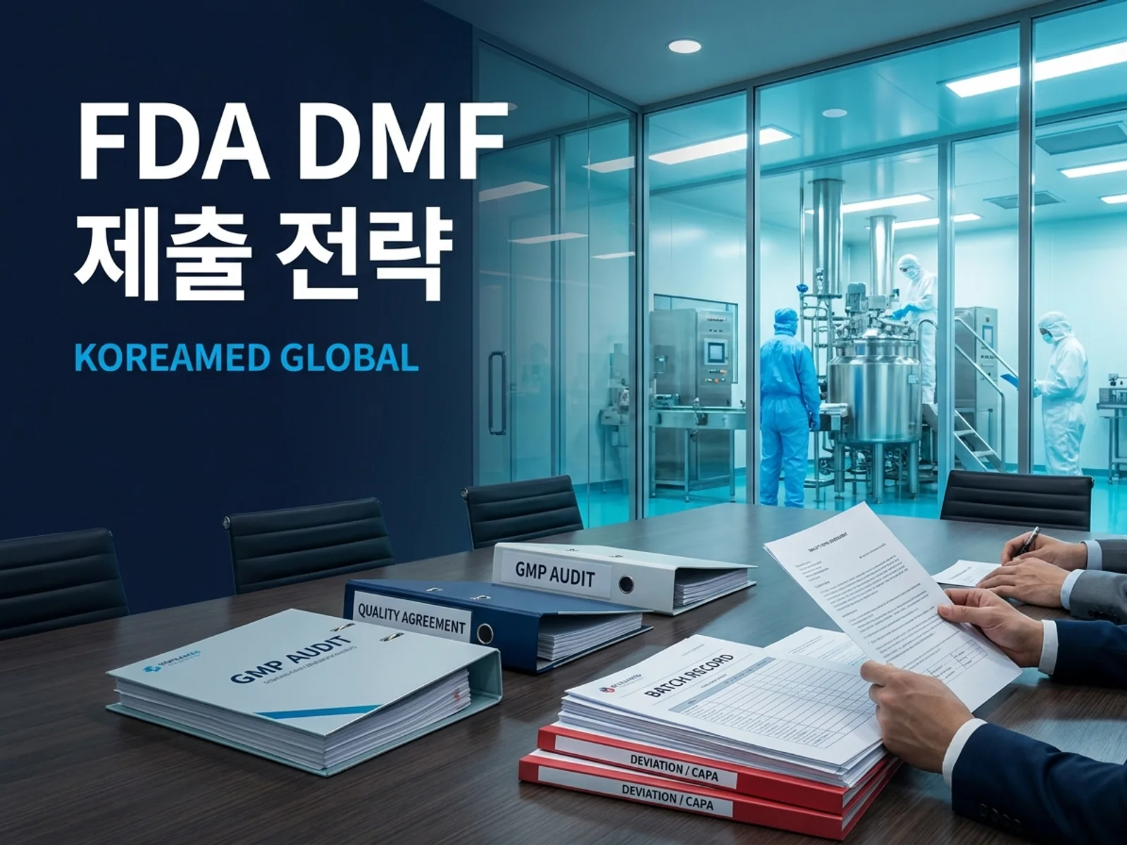 CDMO 생산품질 실사와 GMP 자료를 표현한 KoreaMED Global 썸네일