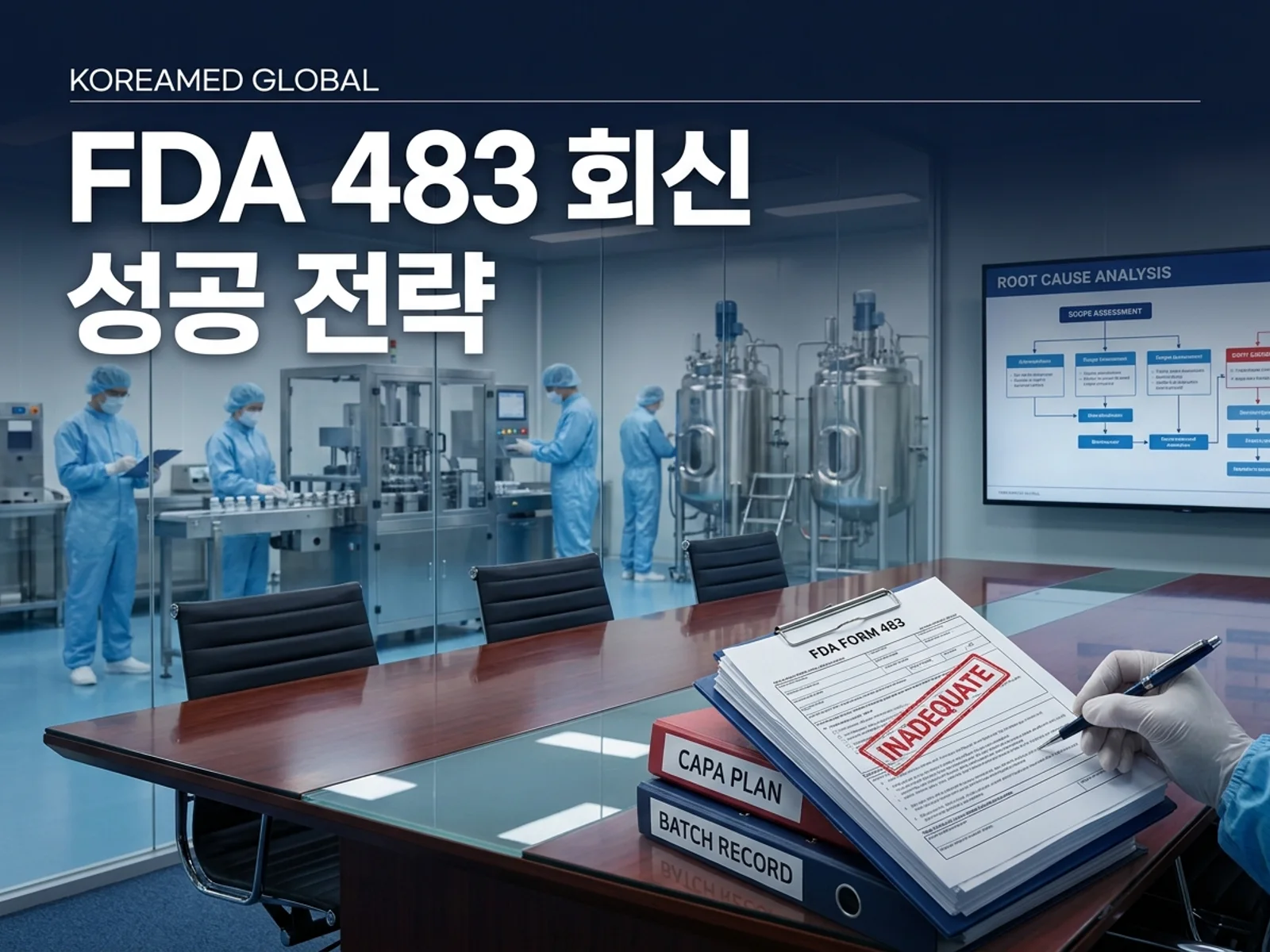 CDMO 생산품질 실사와 GMP 자료를 표현한 KoreaMED Global 썸네일