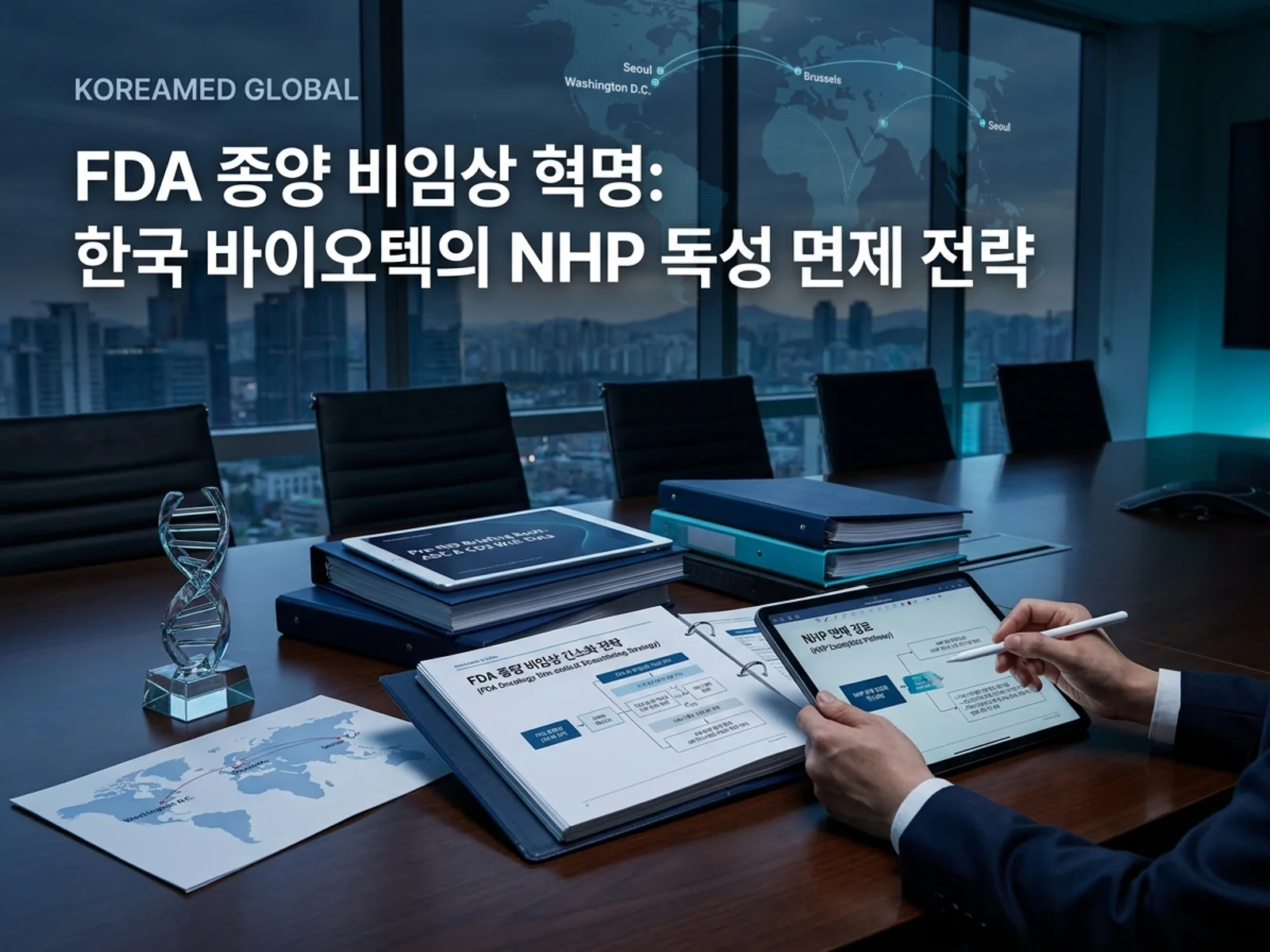 FDA 종양 바이오의약·ADC 간소화 비임상 초안에 따른 영장류(NHP) 반복독성 축소·대체와 단일 관련 종·WoE 패키지를 표현한 KoreaMED Global 썸네일