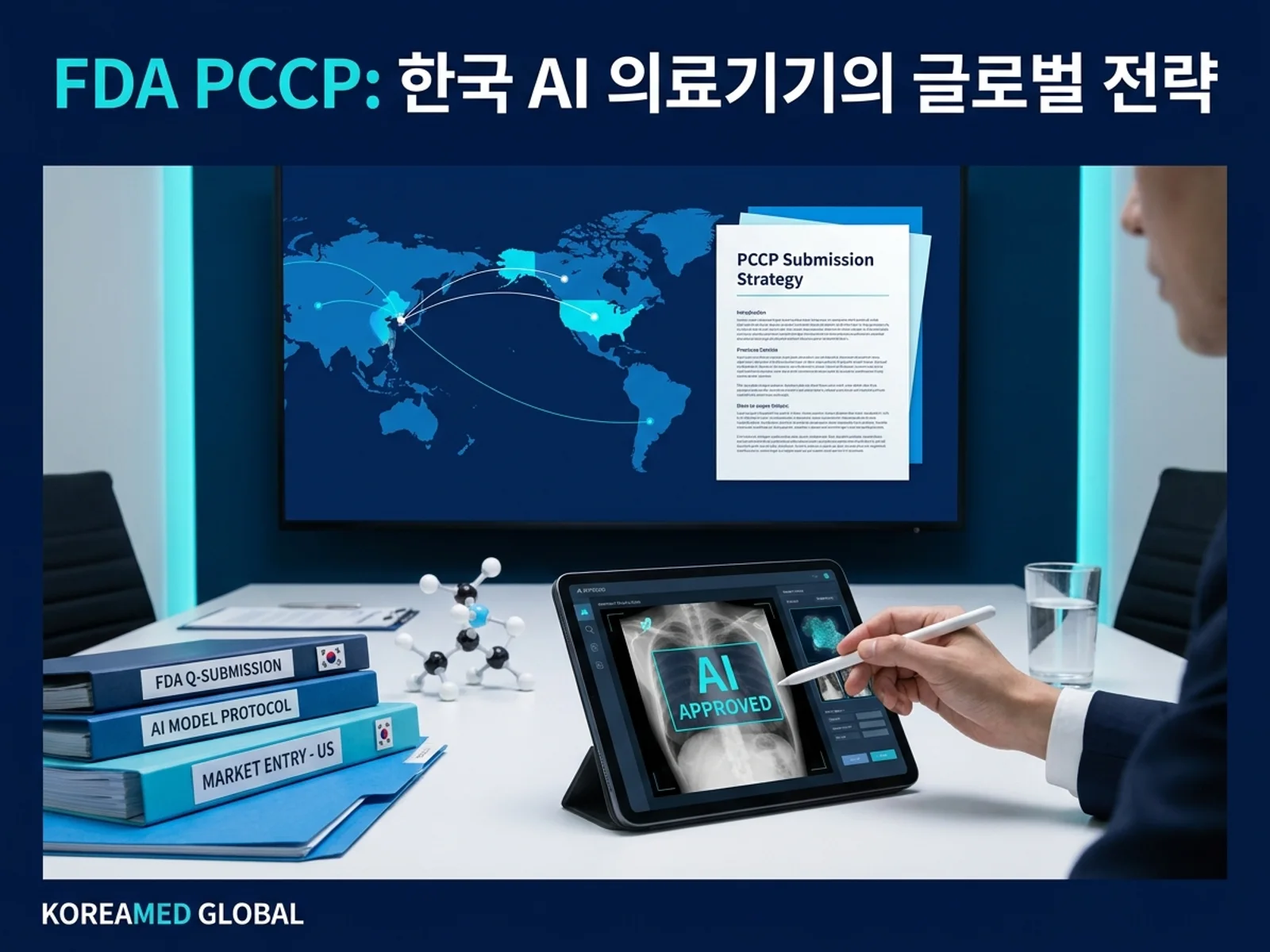 기술수출 데이터룸과 글로벌 파트너십 전략을 표현한 KoreaMED Global 썸네일