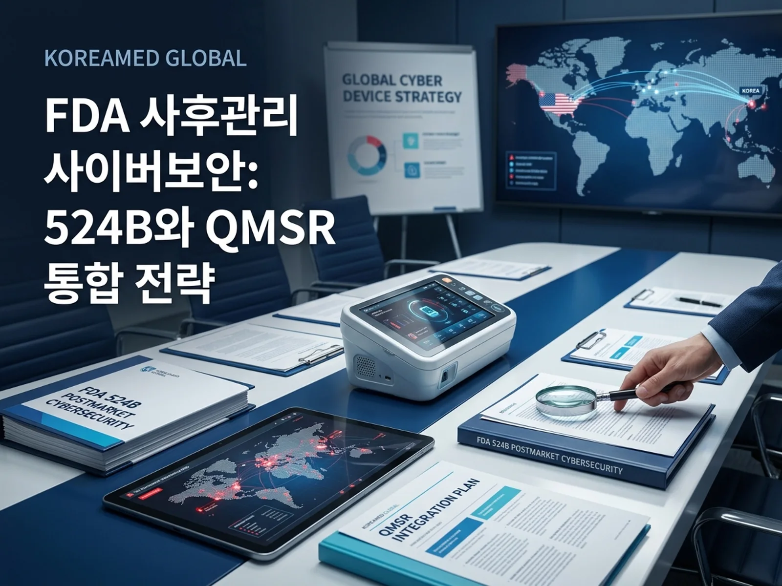 기술수출 데이터룸과 글로벌 파트너십 전략을 표현한 KoreaMED Global 썸네일