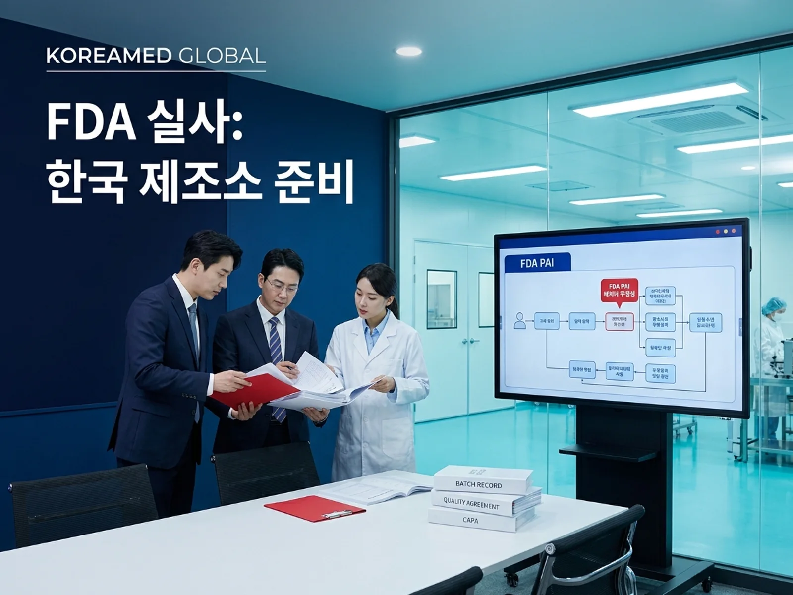 CDMO 생산품질 실사와 GMP 자료를 표현한 KoreaMED Global 썸네일