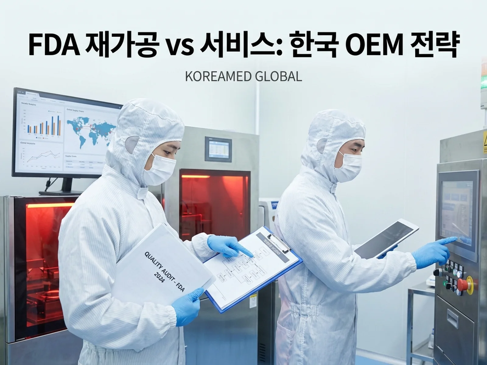 CDMO 생산품질 실사와 GMP 자료를 표현한 KoreaMED Global 썸네일