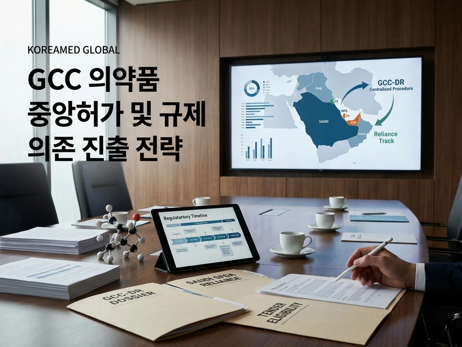 걸프 GCC-DR 중앙허가와 사우디 SFDA Reliance 진출 경로 비교를 나타낸 KoreaMED Global 썸네일