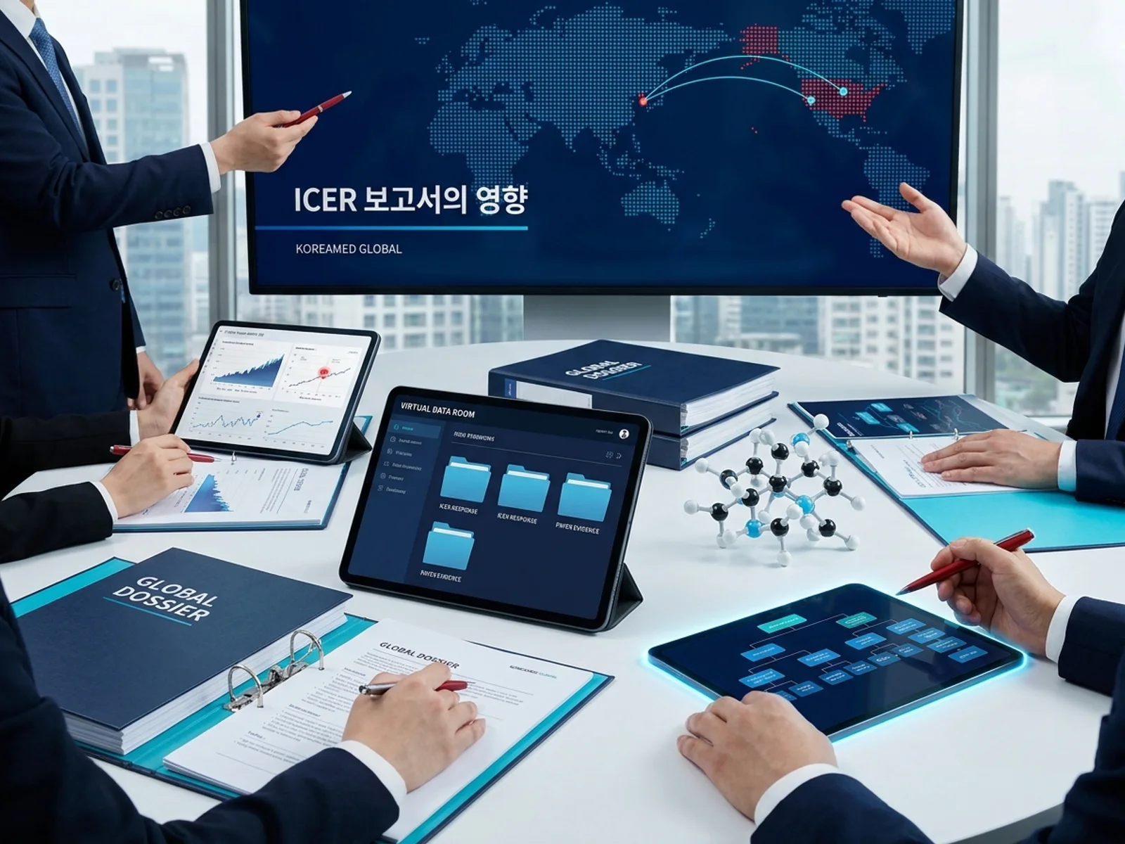 기술수출 데이터룸과 글로벌 파트너십 전략을 표현한 KoreaMED Global 썸네일