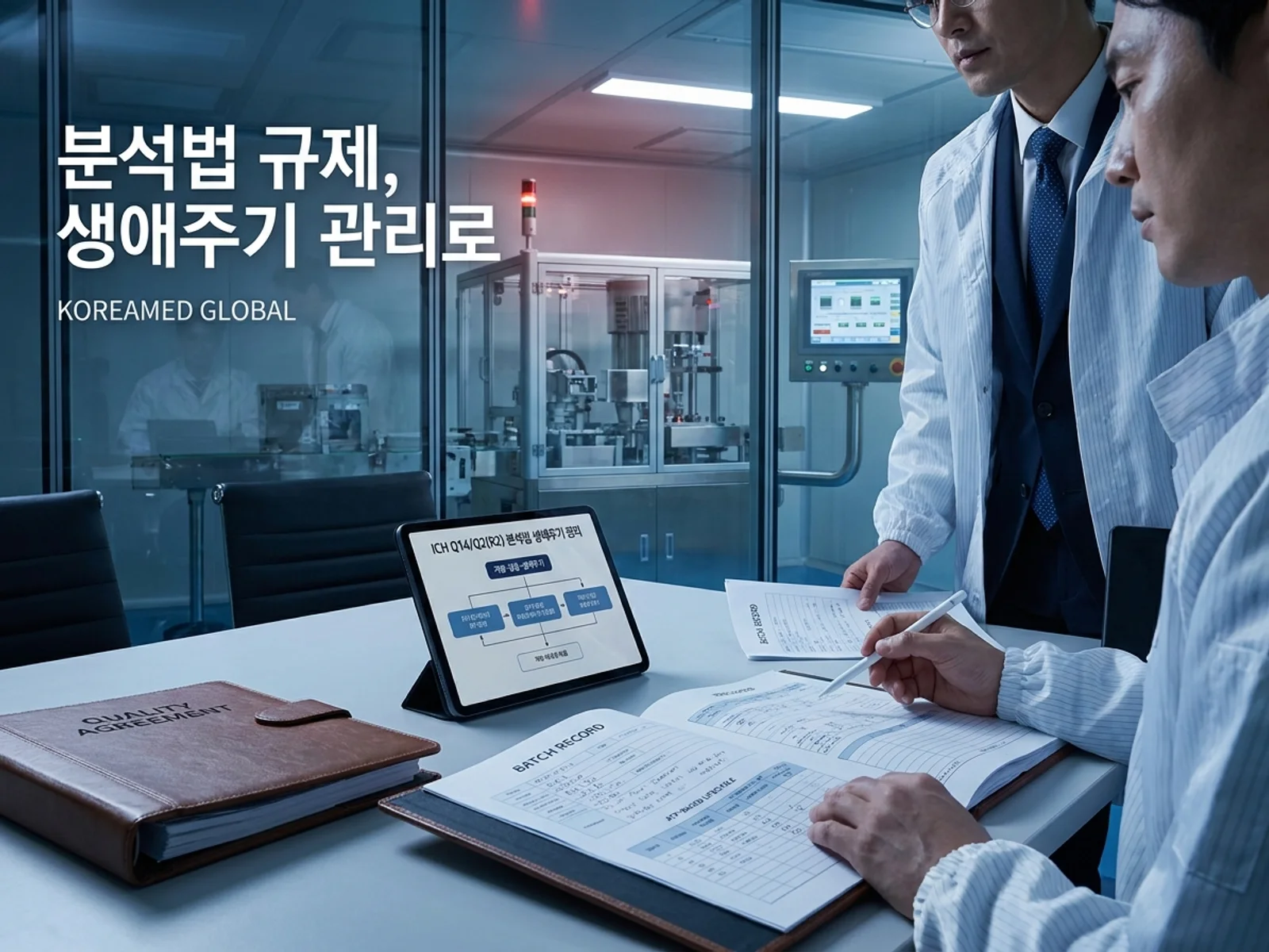 CDMO 생산품질 실사와 GMP 자료를 표현한 KoreaMED Global 썸네일