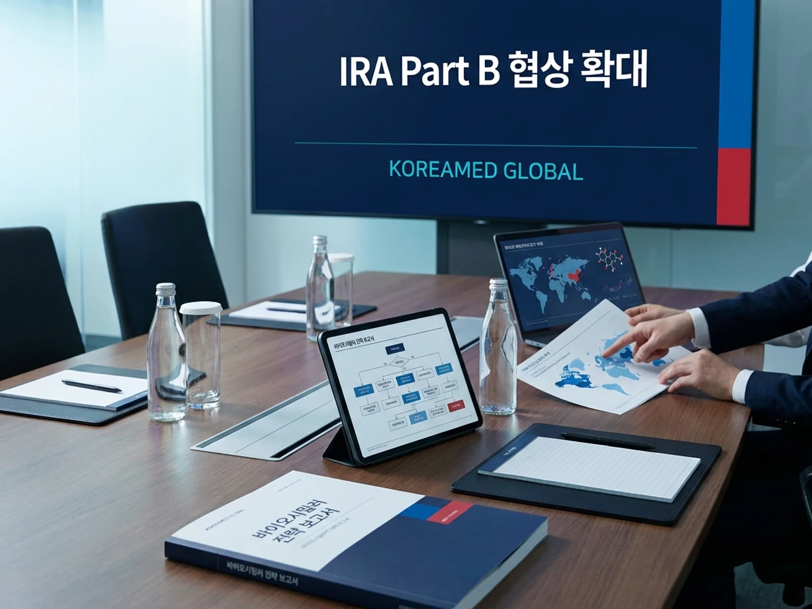 기술수출 데이터룸과 글로벌 파트너십 전략을 표현한 KoreaMED Global 썸네일