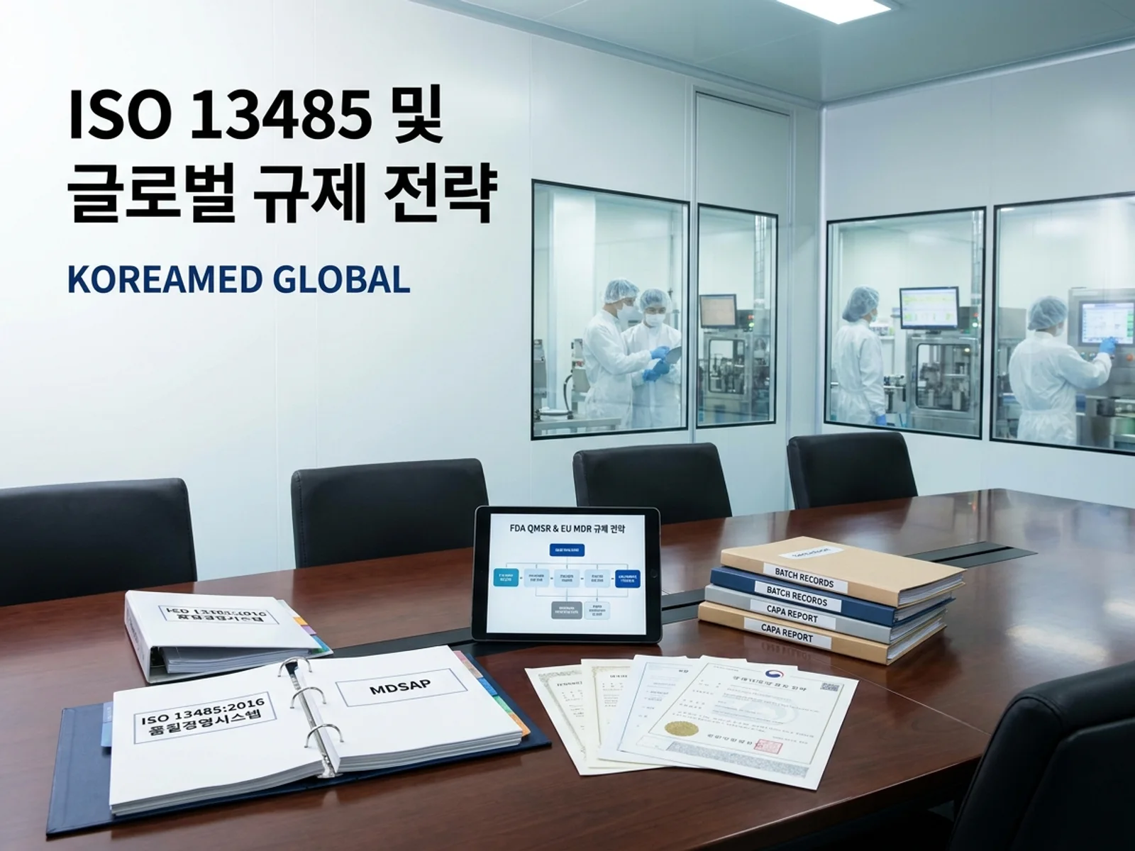CDMO 생산품질 실사와 GMP 자료를 표현한 KoreaMED Global 썸네일