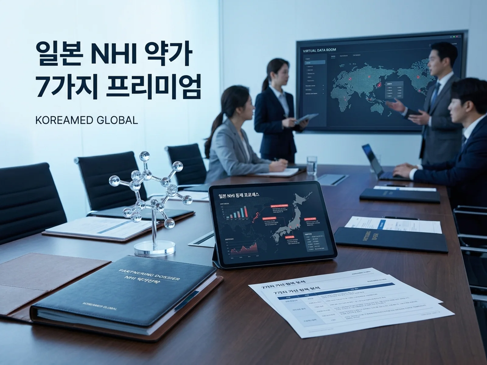기술수출 데이터룸과 글로벌 파트너십 전략을 표현한 KoreaMED Global 썸네일