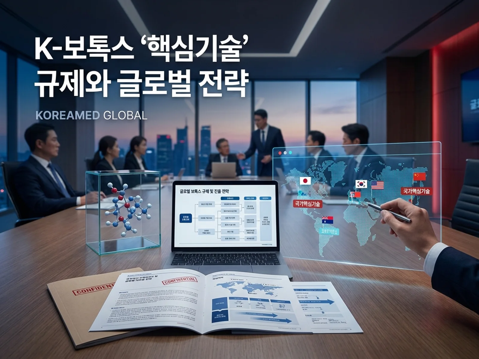 기술수출 데이터룸과 글로벌 파트너십 전략을 표현한 KoreaMED Global 썸네일