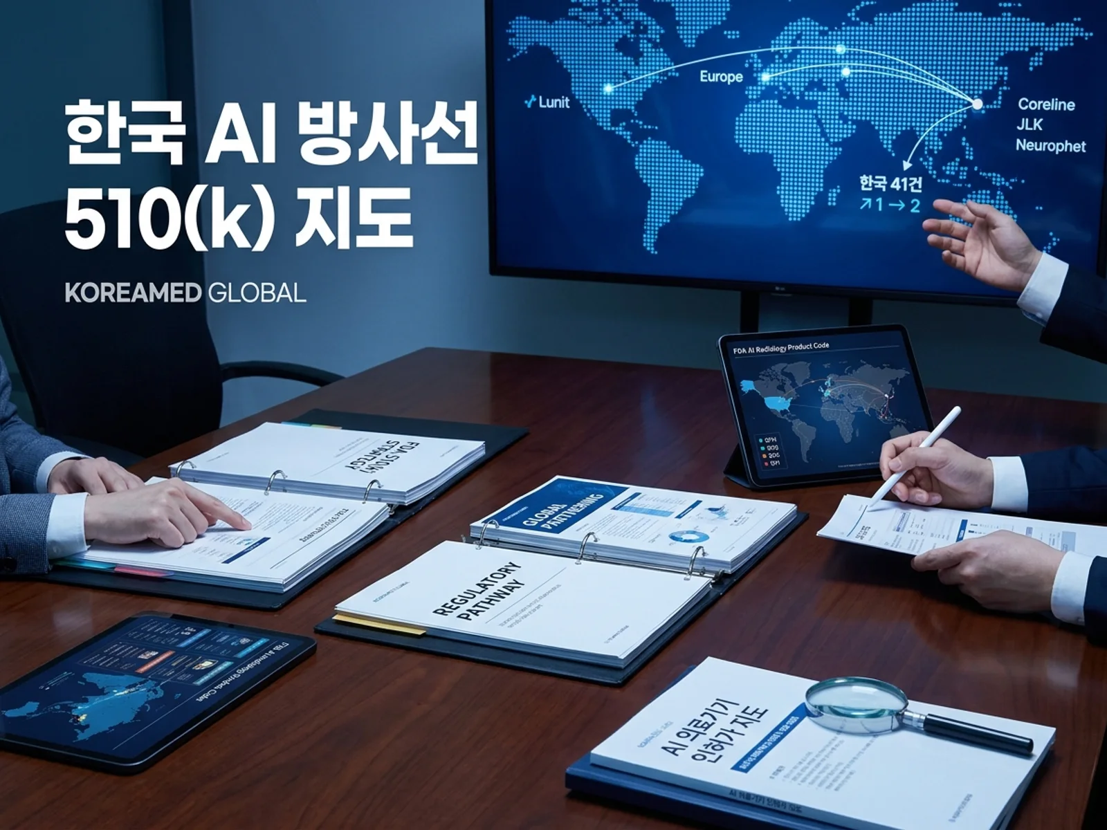 기술수출 데이터룸과 글로벌 파트너십 전략을 표현한 KoreaMED Global 썸네일