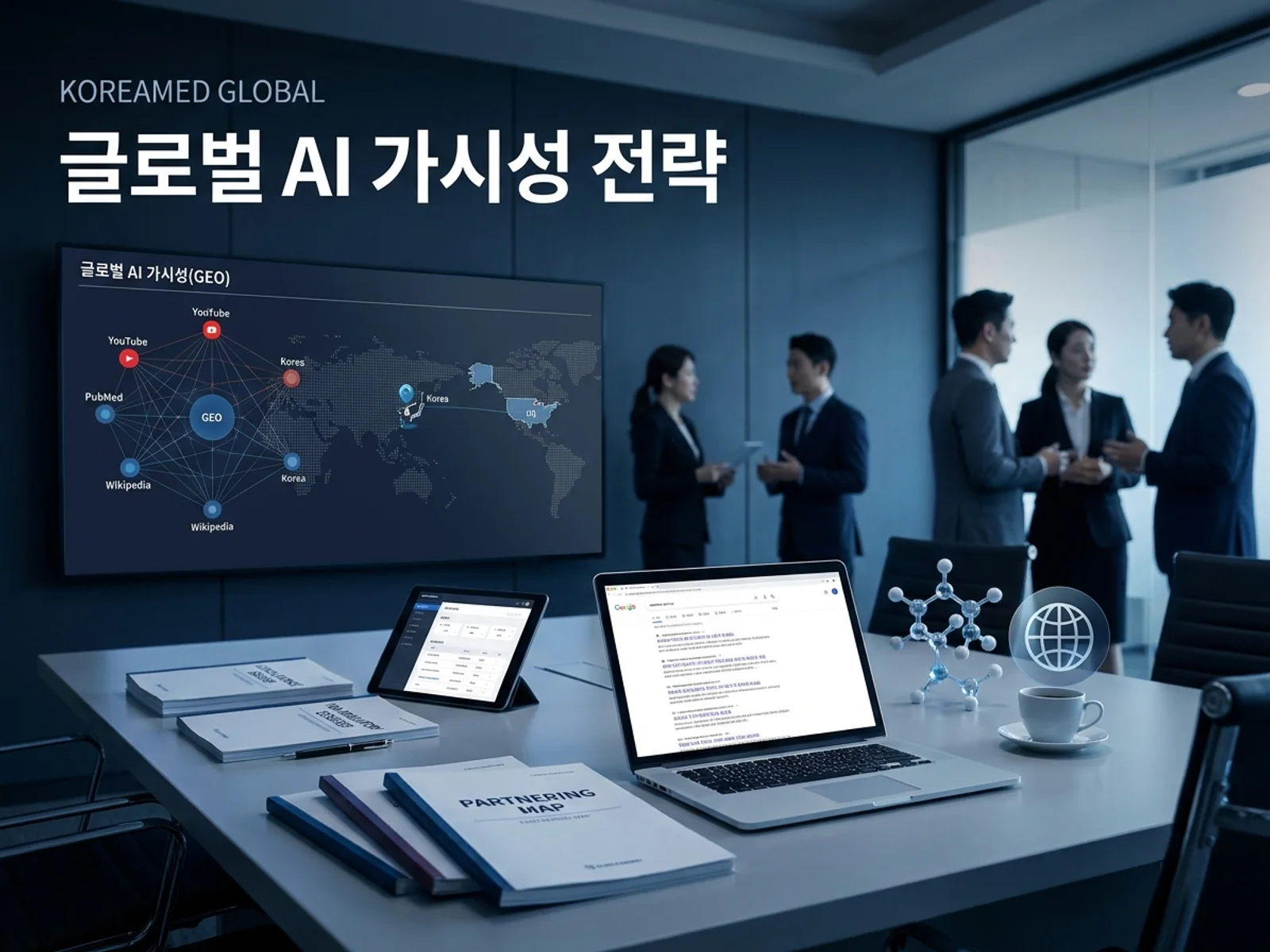 기술수출 데이터룸과 글로벌 파트너십 전략을 표현한 KoreaMED Global 썸네일