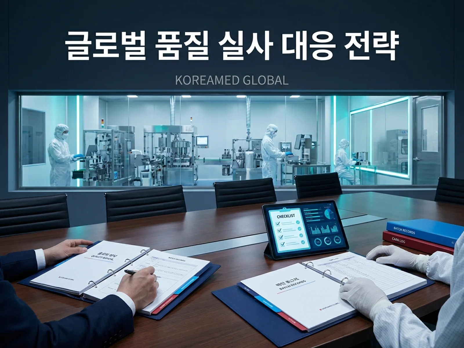 CDMO 생산품질 실사와 GMP 자료를 표현한 KoreaMED Global 썸네일