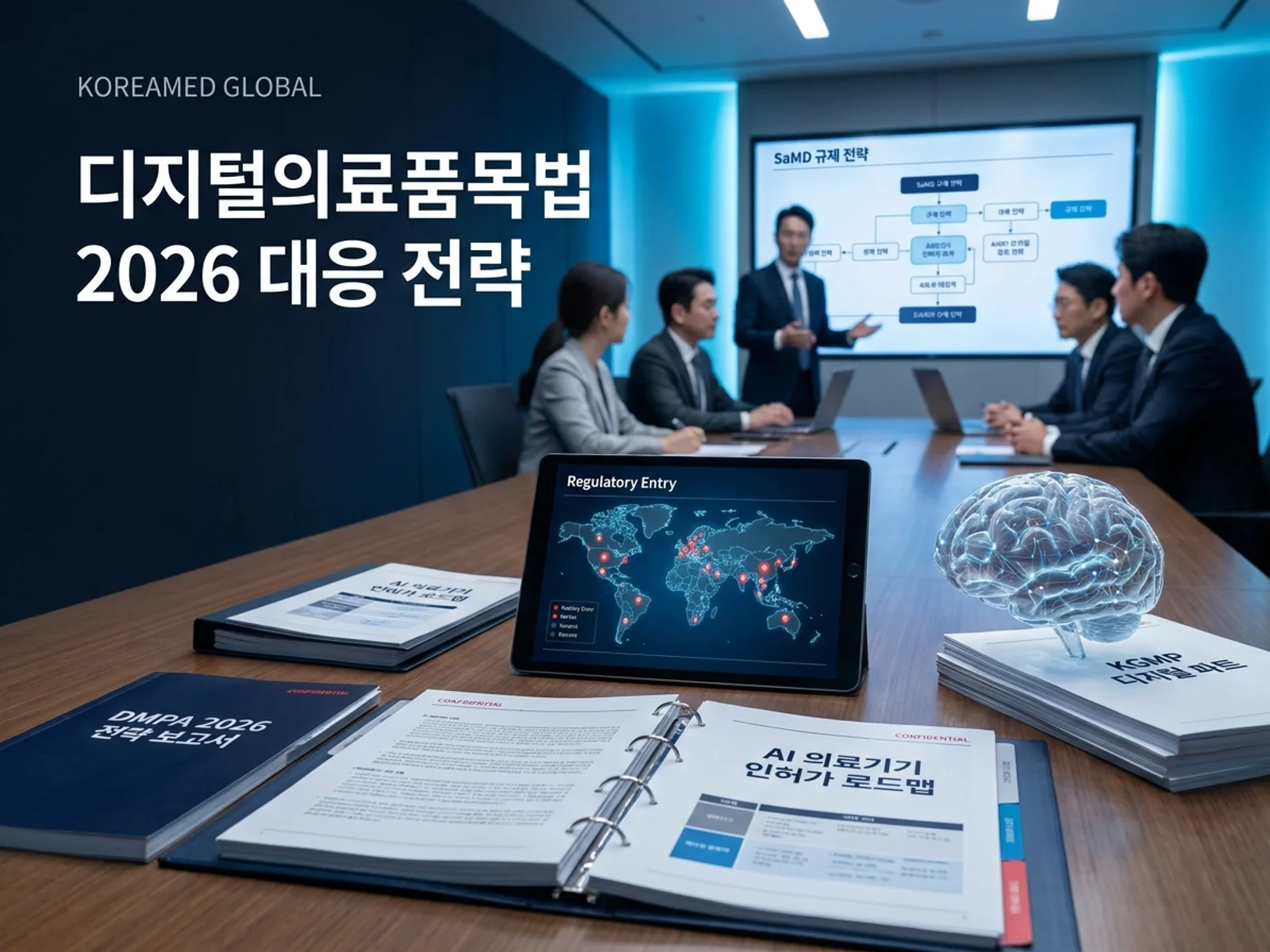 기술수출 데이터룸과 글로벌 파트너십 전략을 표현한 KoreaMED Global 썸네일