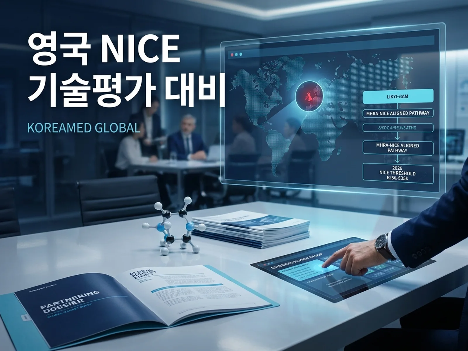 기술수출 데이터룸과 글로벌 파트너십 전략을 표현한 KoreaMED Global 썸네일