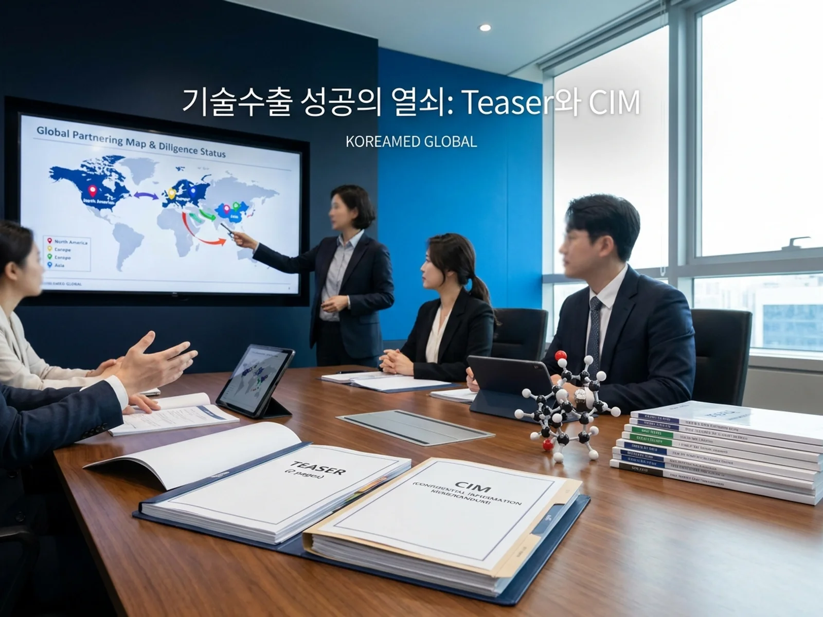 기술수출 데이터룸과 글로벌 파트너십 전략을 표현한 KoreaMED Global 썸네일