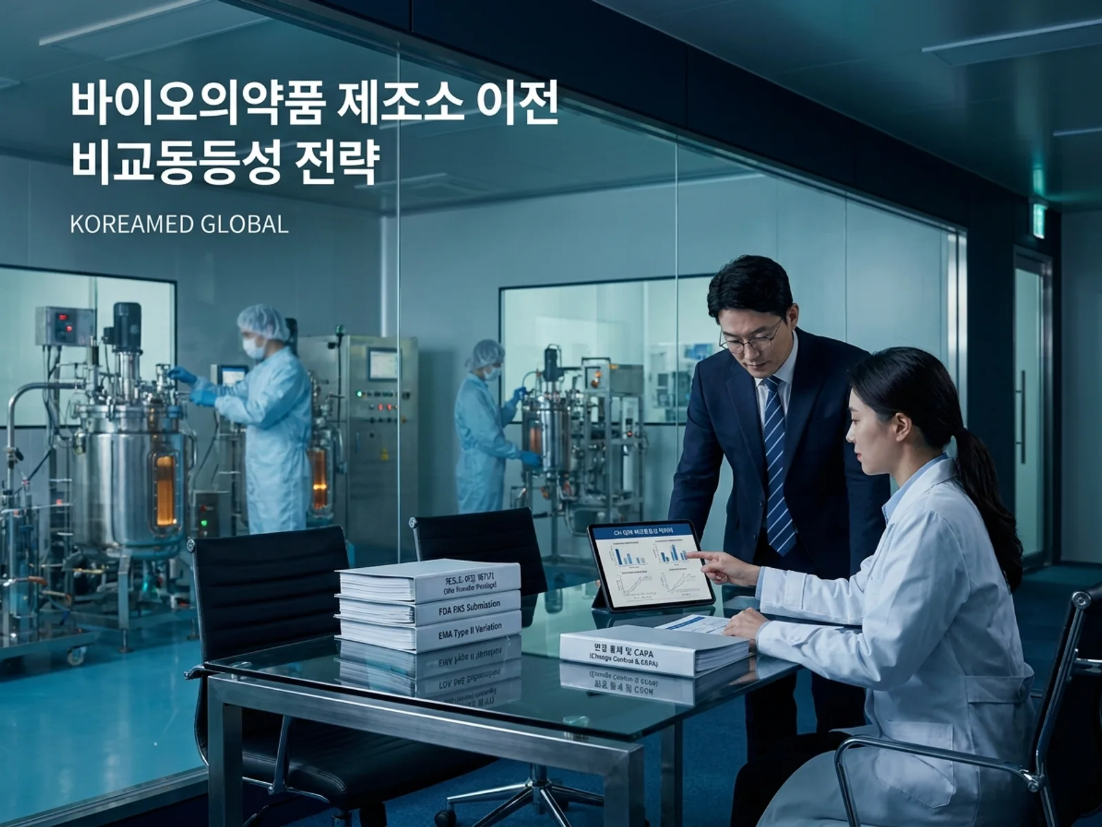 CDMO 생산품질 실사와 GMP 자료를 표현한 KoreaMED Global 썸네일