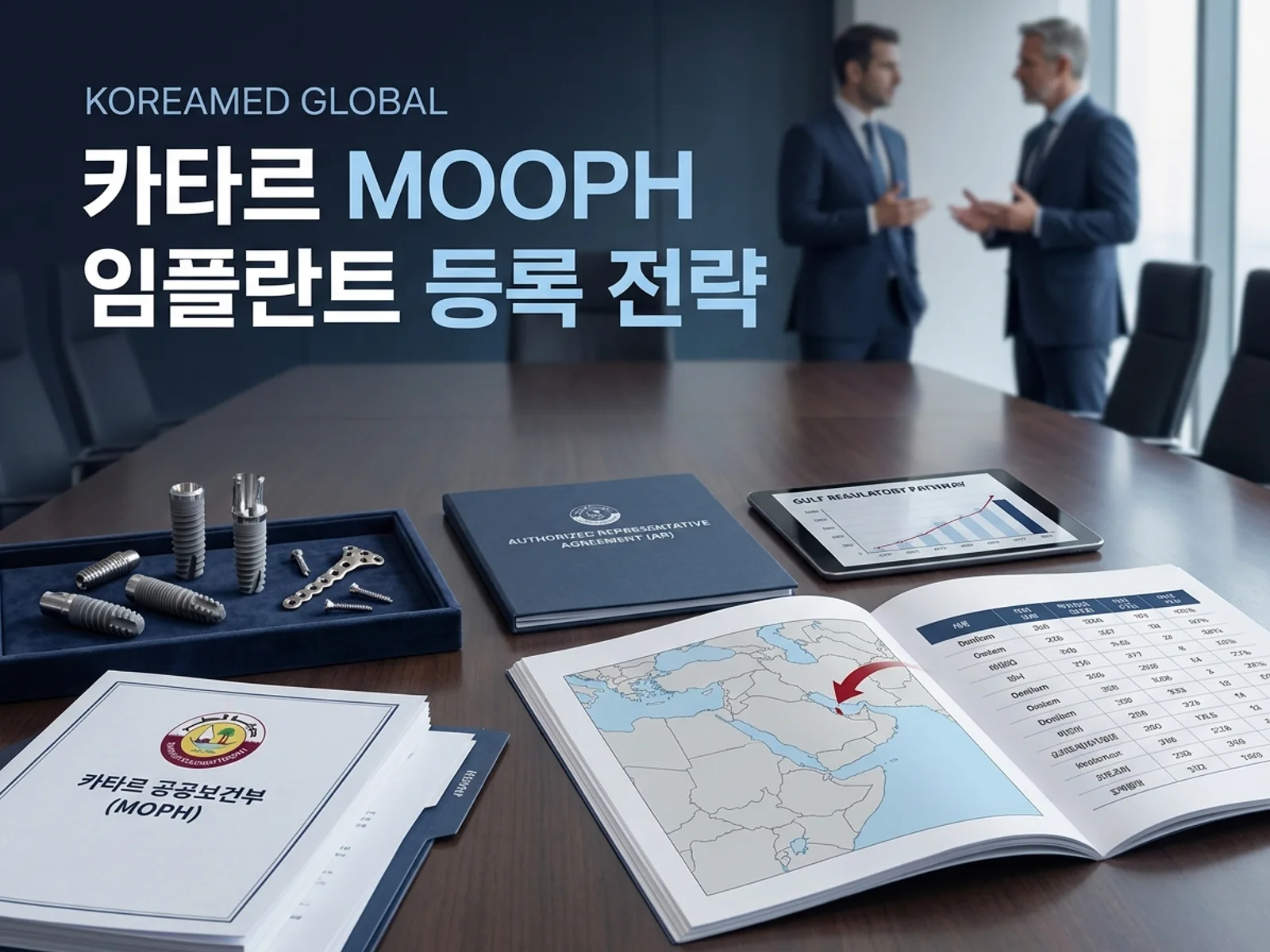 카타르 MOPH 임플란트 의료기기 등록과 공인대리인 지정을 표현한 KoreaMED Global 썸네일