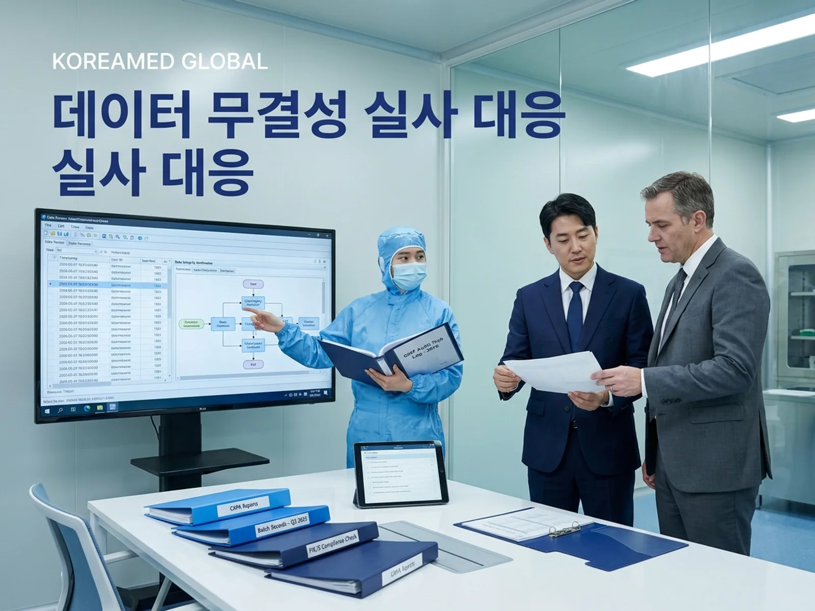 CDMO 생산품질 실사와 GMP 자료를 표현한 KoreaMED Global 썸네일