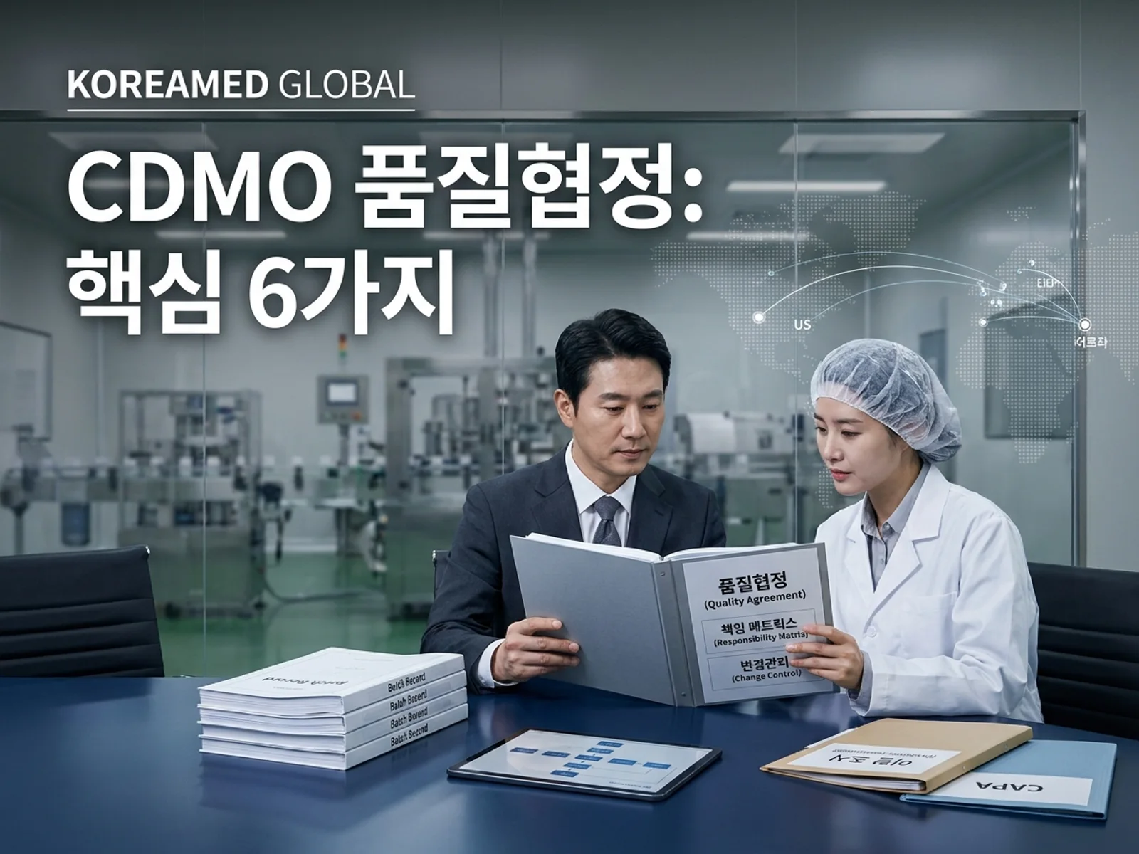 CDMO 생산품질 실사와 GMP 자료를 표현한 KoreaMED Global 썸네일