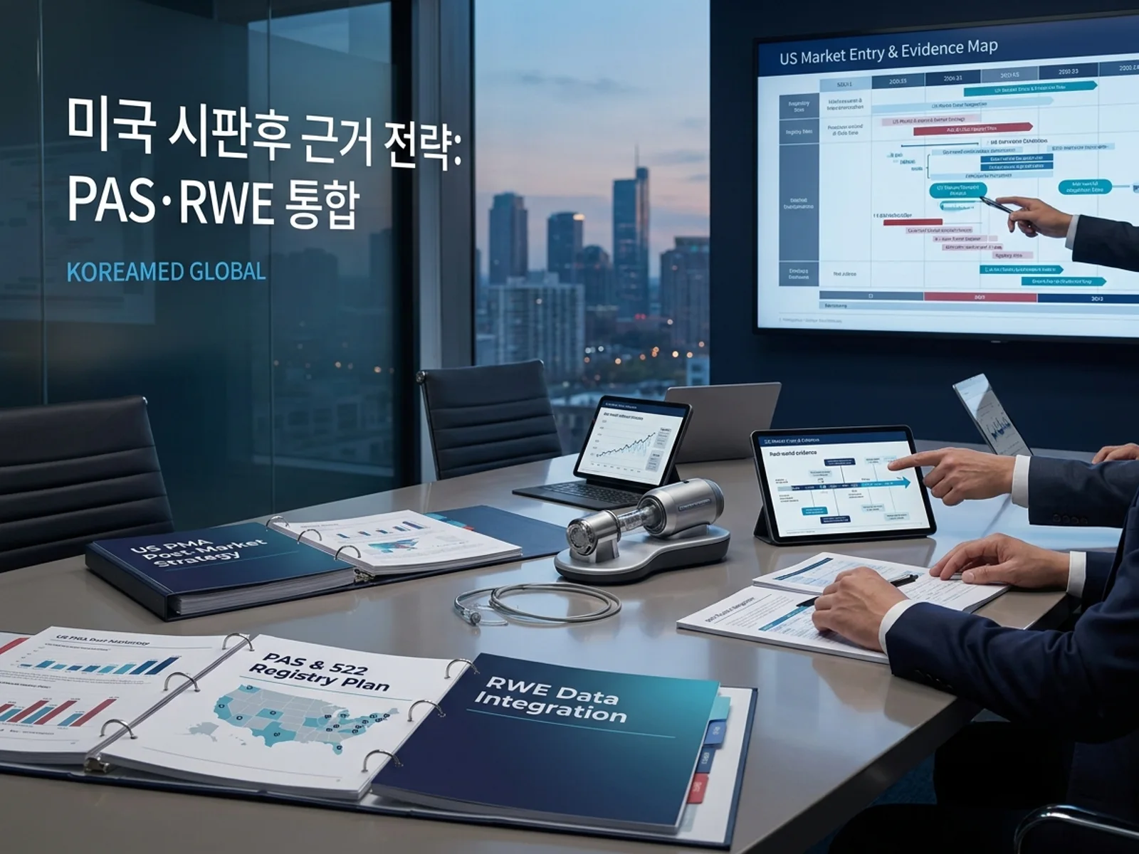기술수출 데이터룸과 글로벌 파트너십 전략을 표현한 KoreaMED Global 썸네일
