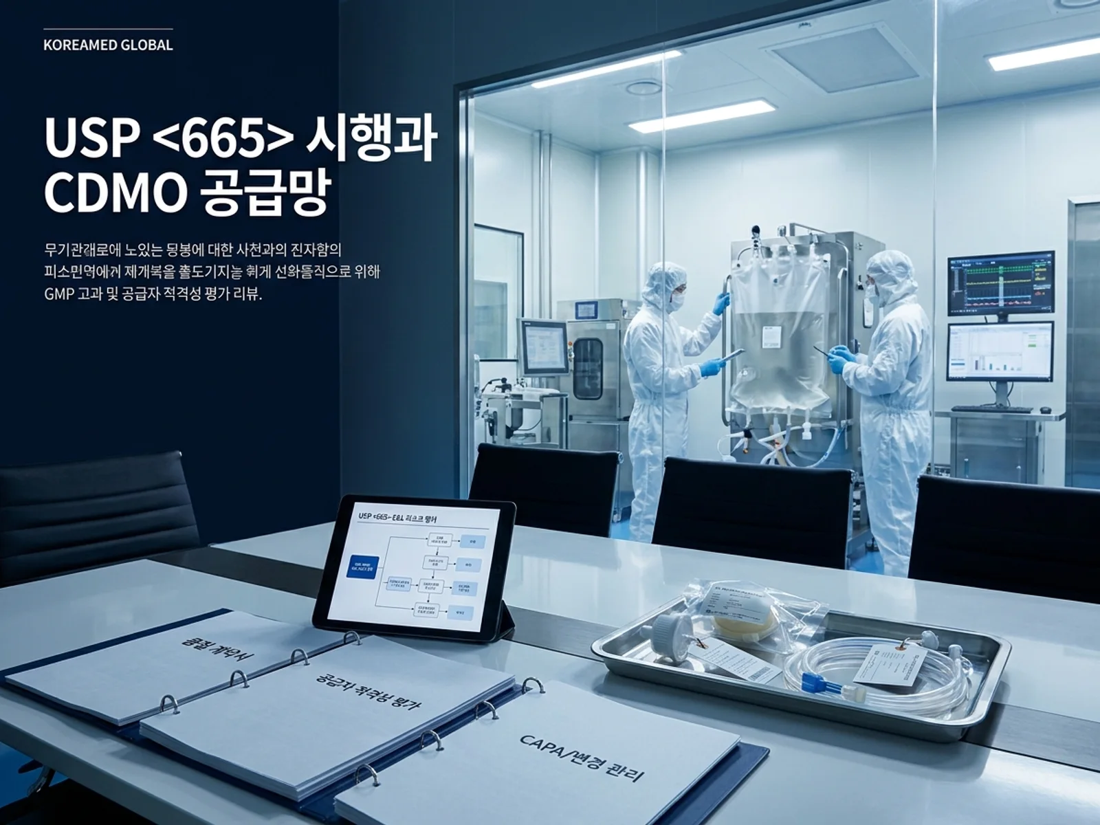 CDMO 생산품질 실사와 GMP 자료를 표현한 KoreaMED Global 썸네일