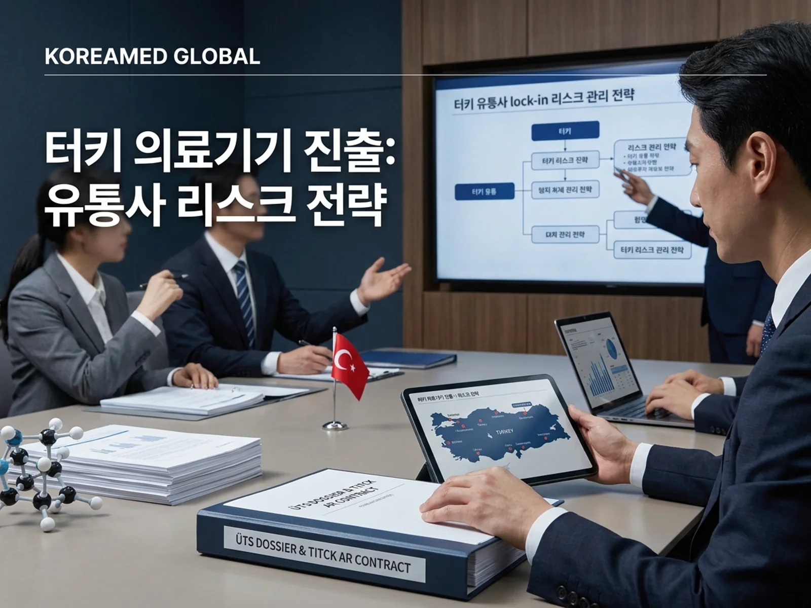 기술수출 데이터룸과 글로벌 파트너십 전략을 표현한 KoreaMED Global 썸네일
