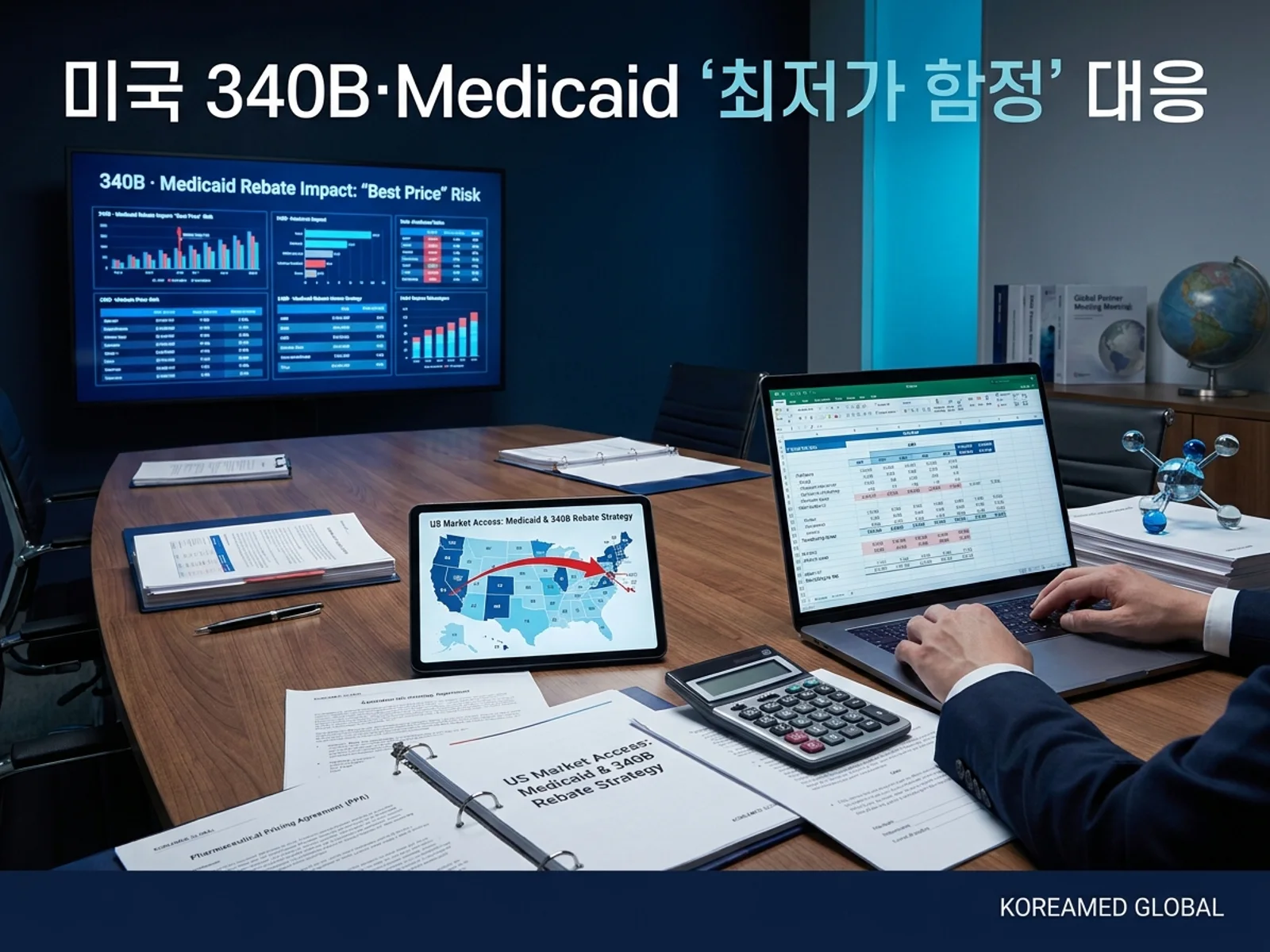 기술수출 데이터룸과 글로벌 파트너십 전략을 표현한 KoreaMED Global 썸네일