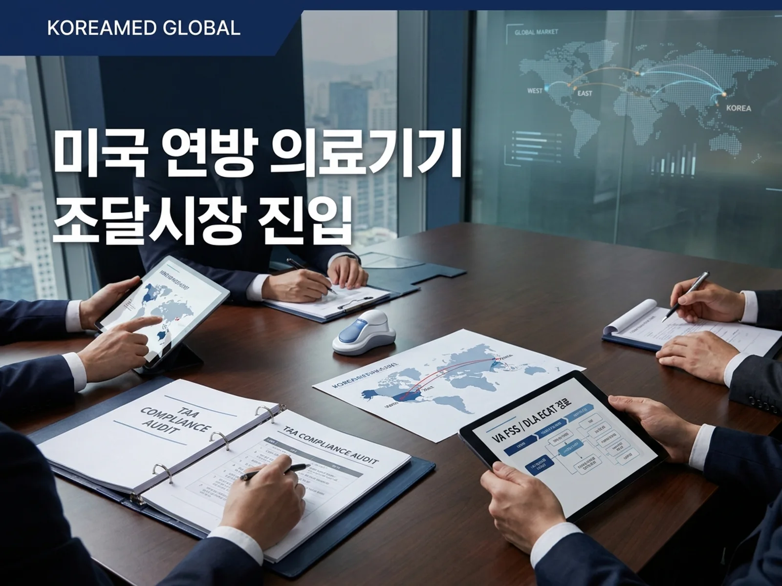 해외 시장진입 우선순위와 현지 파트너 전략을 표현한 KoreaMED Global 썸네일