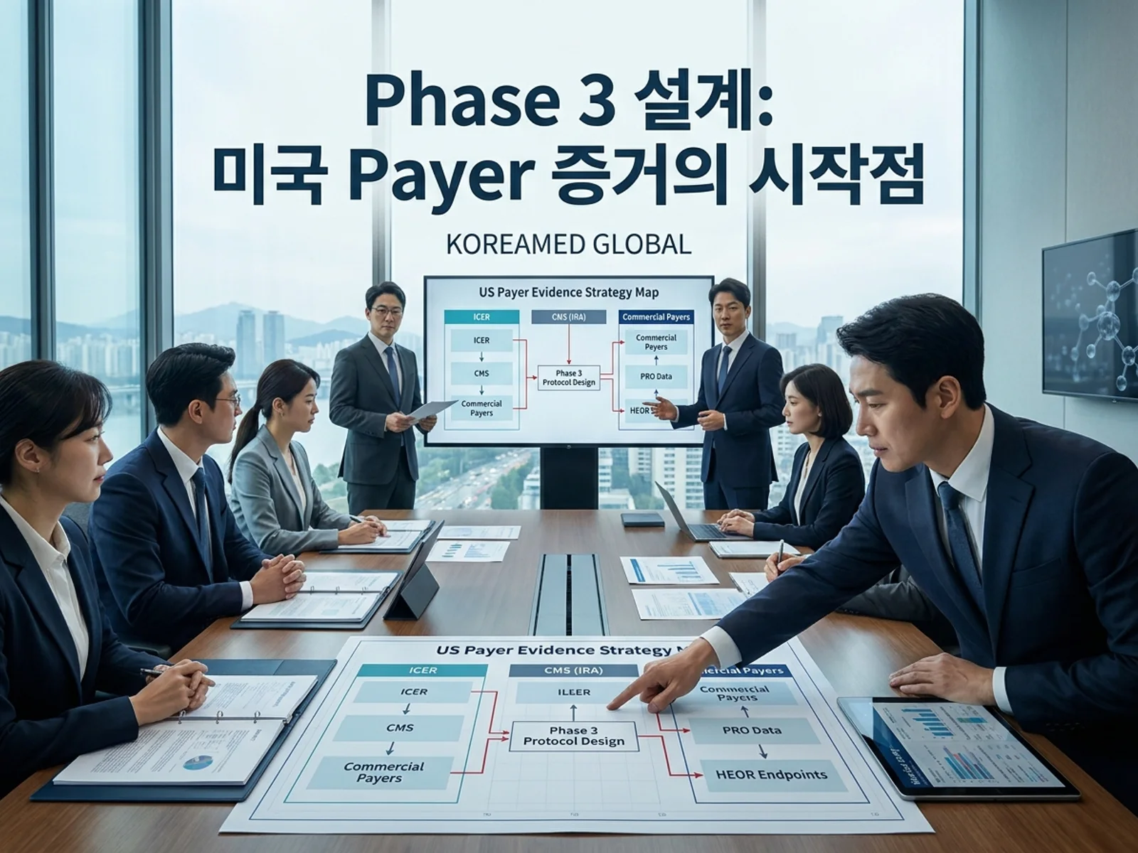 기술수출 데이터룸과 글로벌 파트너십 전략을 표현한 KoreaMED Global 썸네일